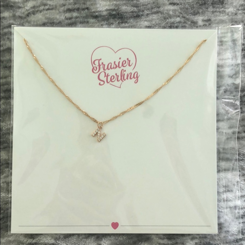 Sterling Silver “N” Initial Necklace NEW